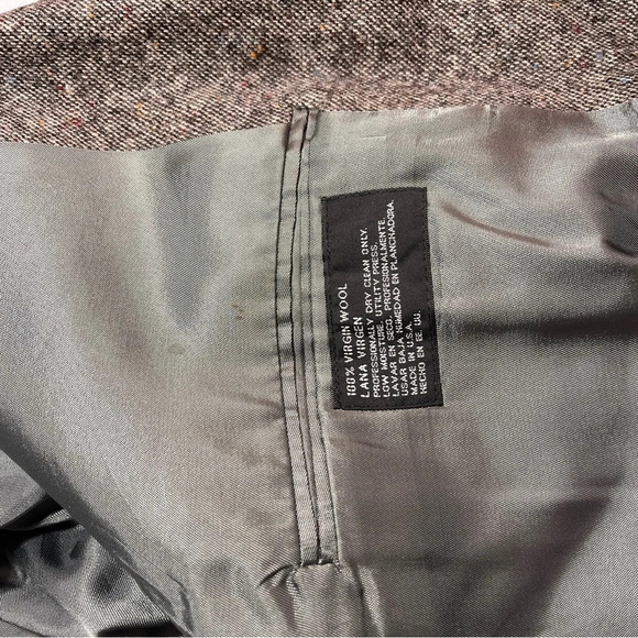 Vintage Stafford Men’s 42L Brown Tweed Sports Coat 100% Virgin Wool Elbow Patch - Picture 15 of 15